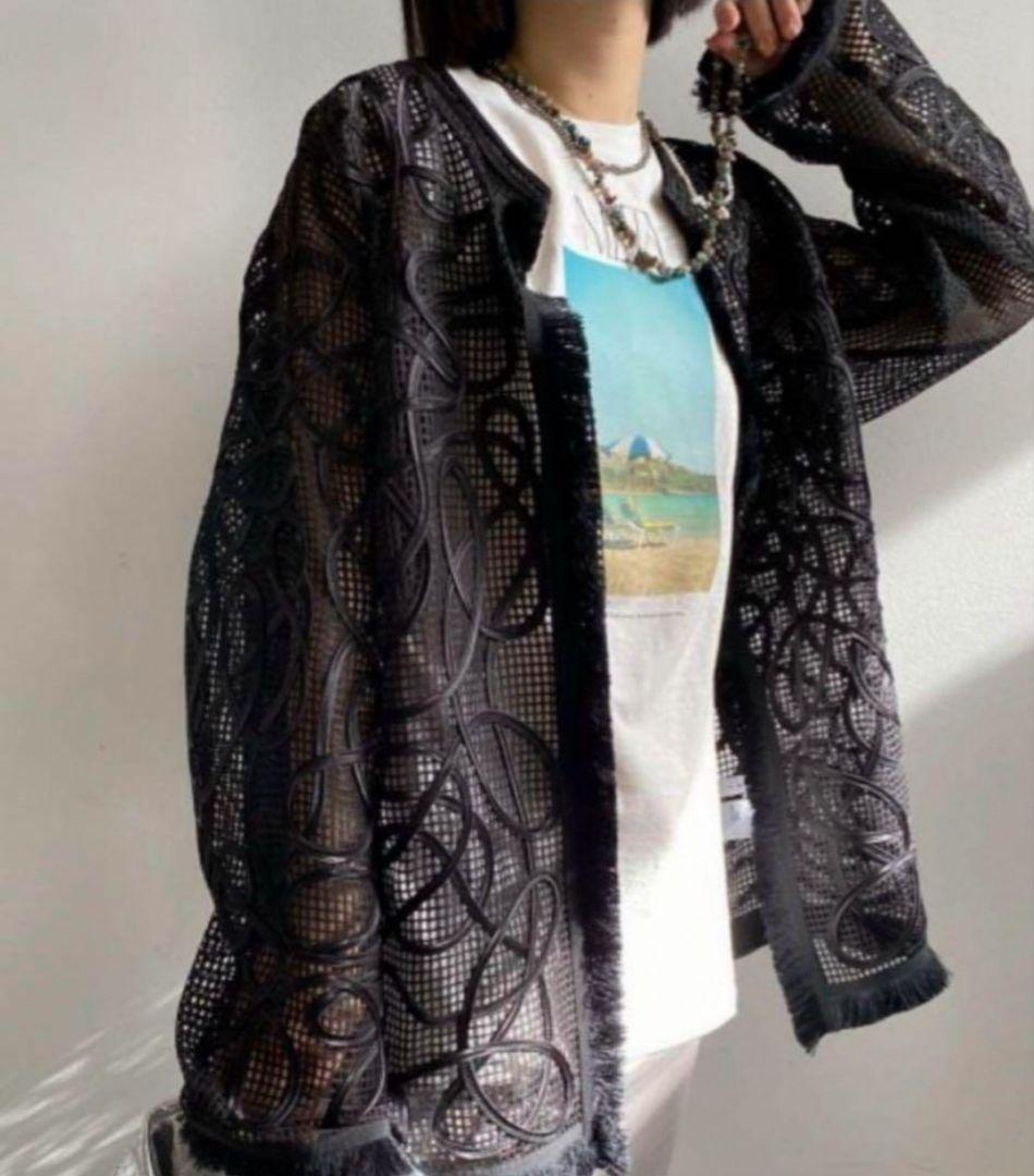 ★美品★MEDI TAPE EMBROIDERY MESH JACKET