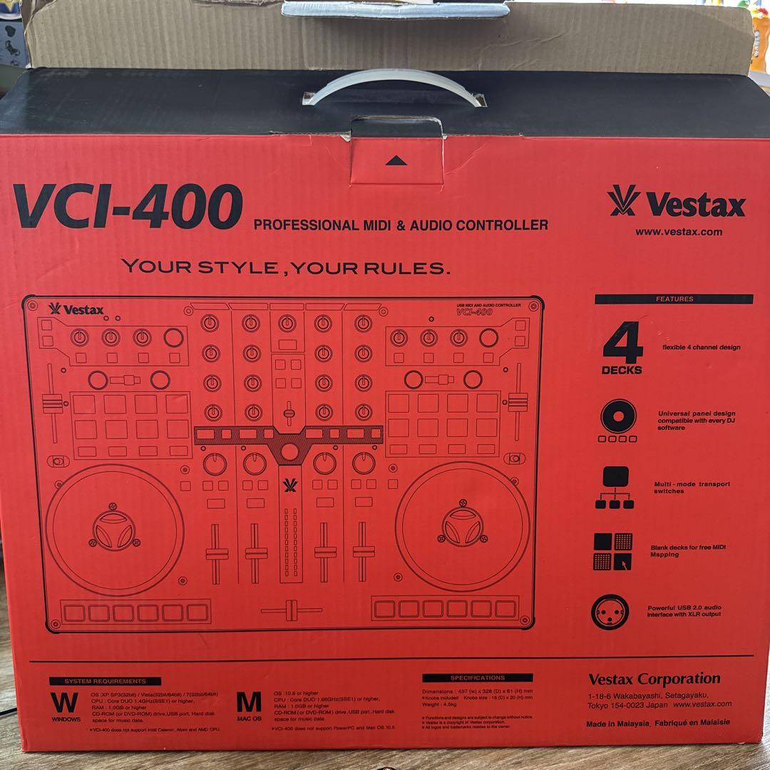 Vestax DJコントローラー VCI-400 スピーカー、電源ケーブル付き