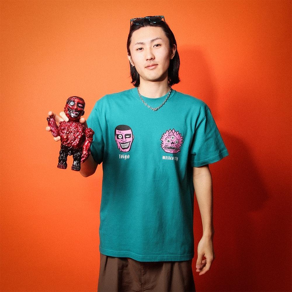 パンクドランカーズ ソフビ作家 コラボTシャツ 緑M PUNK