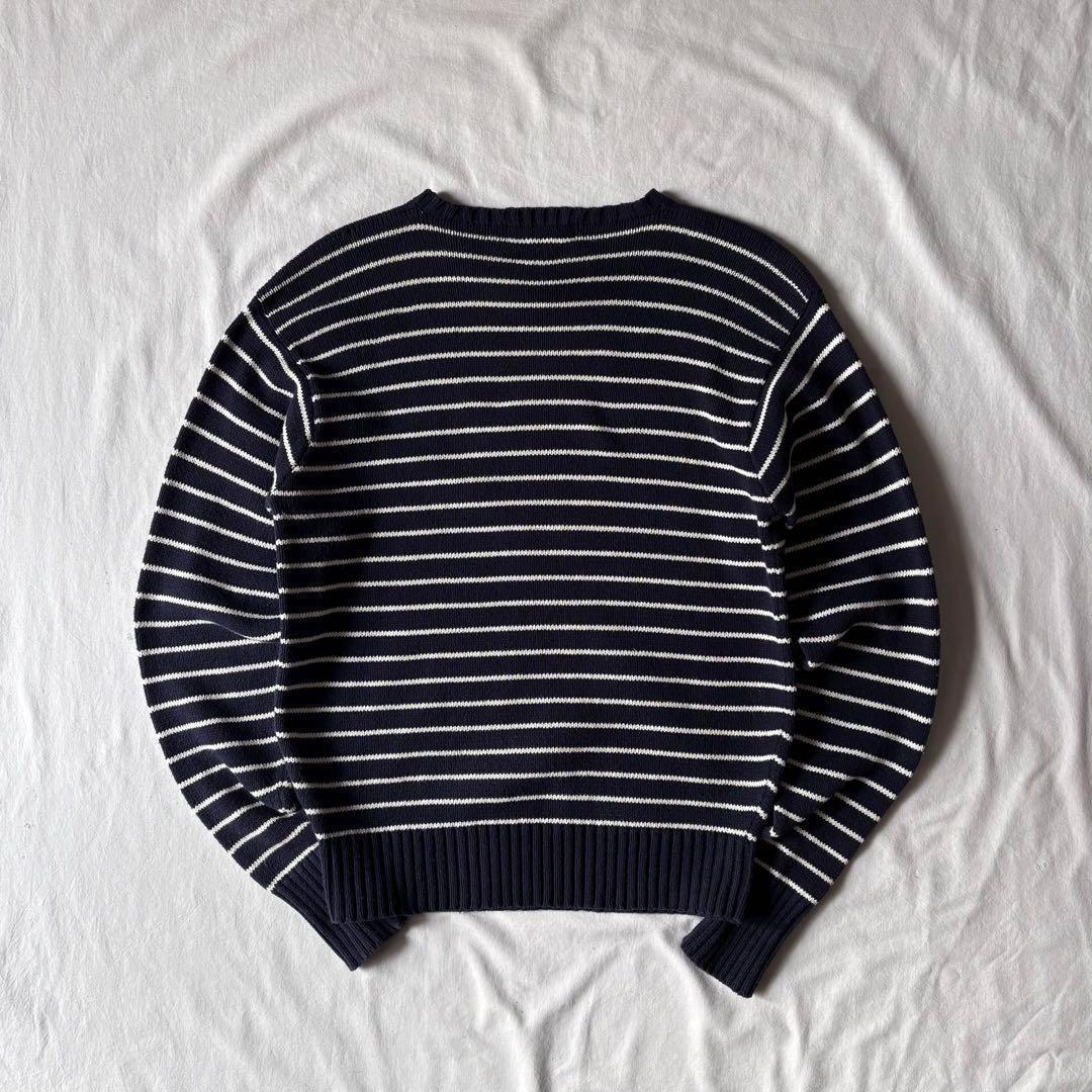 トップス Ralph Lauren 90s border cotton knit 90s Vintage Ralph Lauren Border Logo Embroidered Cotton Knit