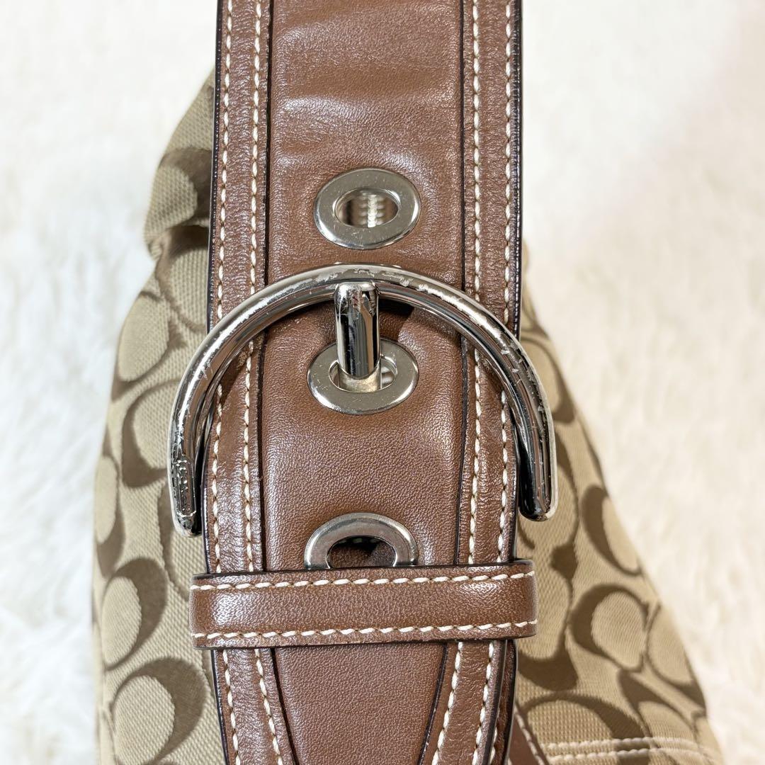 コーチ　シグネチャー　ワンショルダー　バッグ　ハーフムーン　ブラウン COACH コーチ ワンショルダーバッグ シグネチャー ブラウン
