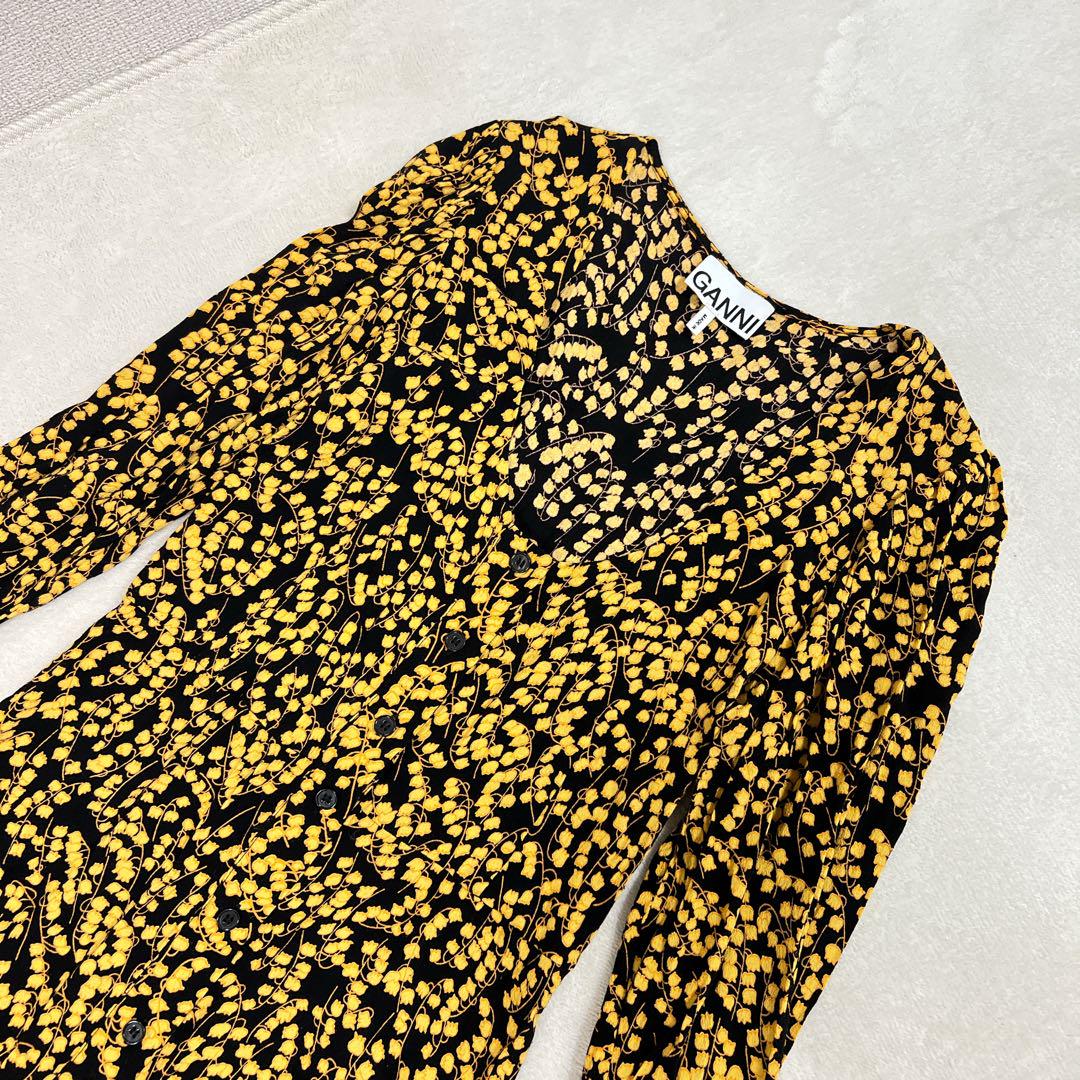 希少】GANNI ワンピース 花柄 美品 Aライン 美シルエット