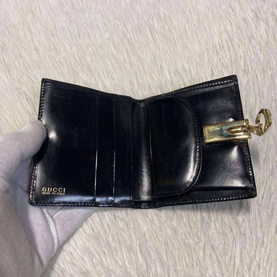 【公式サイト】正規ブランド品通販 金具 二つ折り グッチ GUCCI お買い得美品 赤 ウォレット 黒 小物