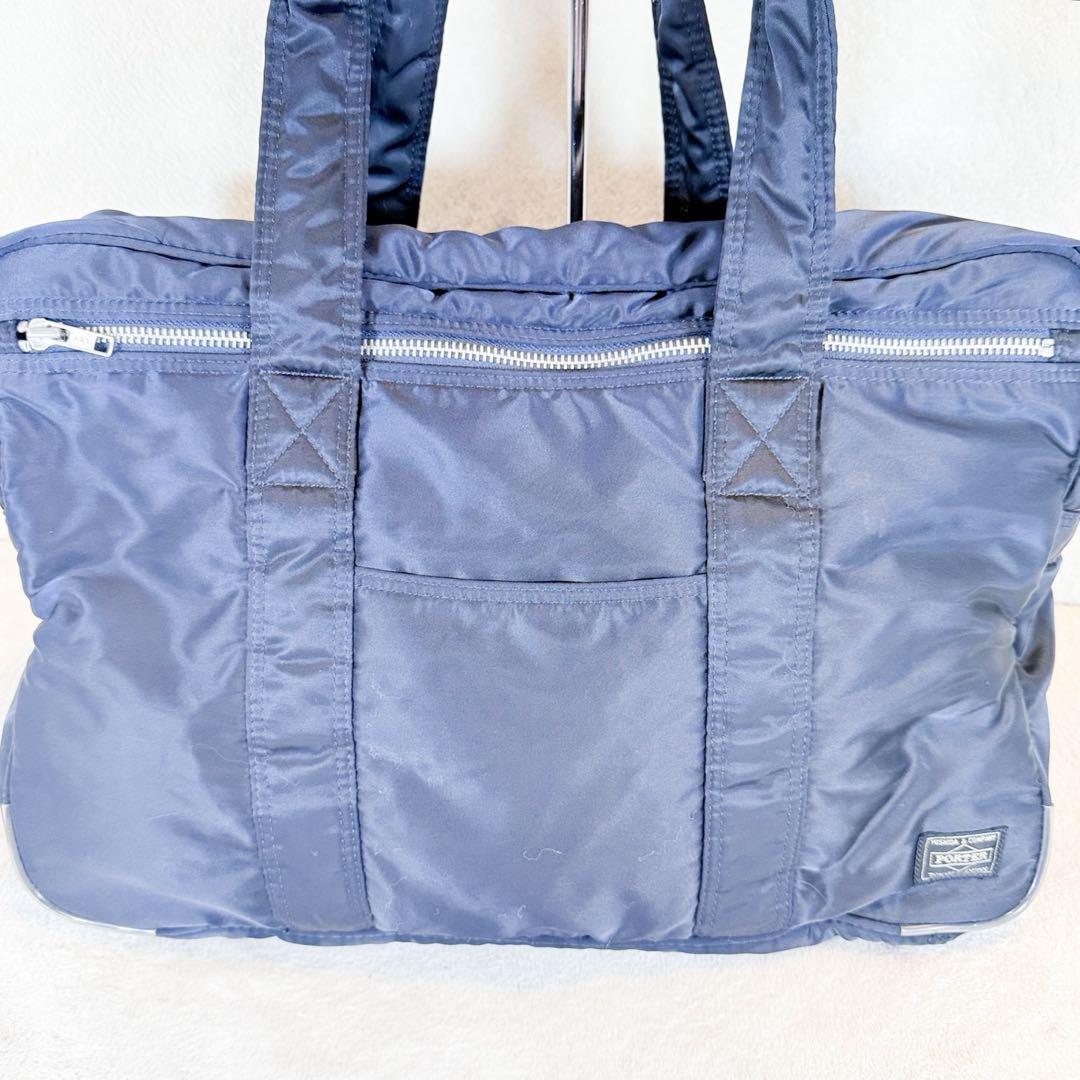【美品】PORTER ヘッドポーター タンカー ビジネスバッグ ネイビー
