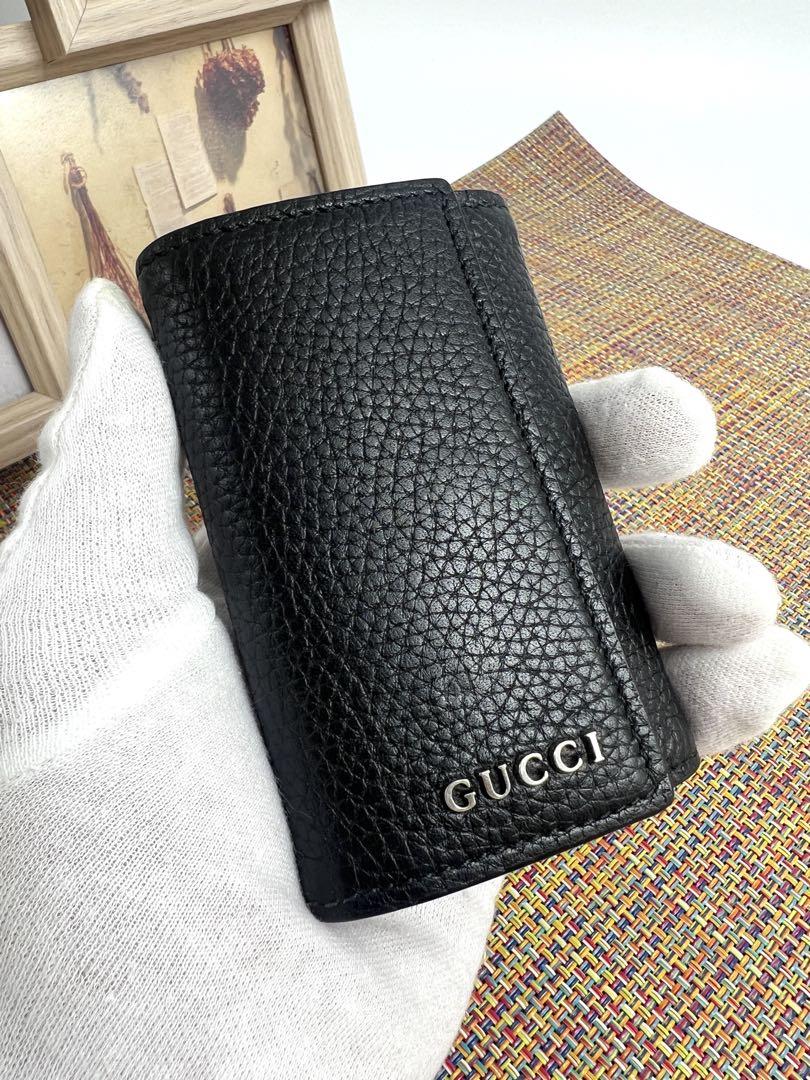 【極美品】GUCCI　キーケース　シェリーライン　ロゴ　６連　レザー　黒 GUCCI - 美品 GUCCI グッチ GG柄 シェリーライン 6連 キーケース