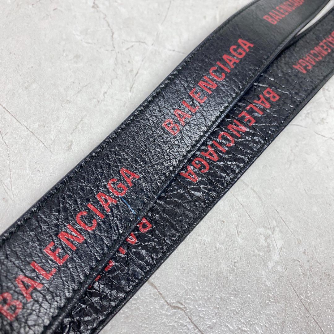 BALENCIAGA バレンシアガ ネックストラップ　ロゴ レザー