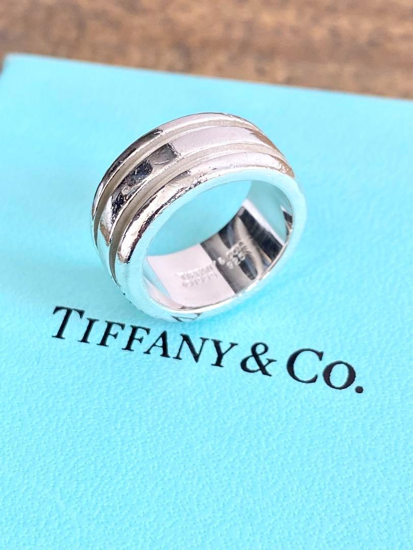 10号 TIFFANY ティファニー グルーブド ワイド リング 指輪 925