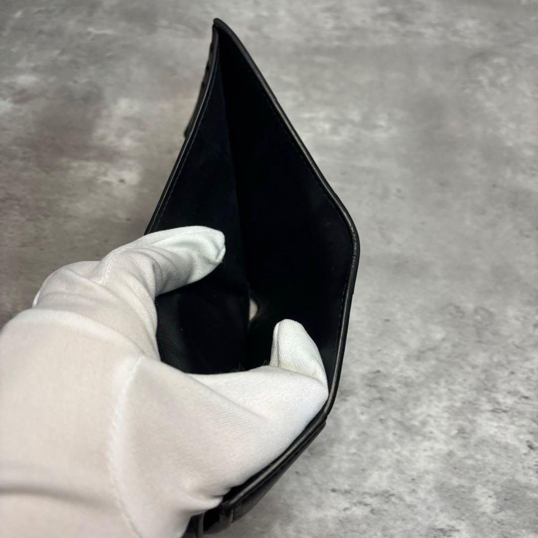 極美品✨RFID ボッテガヴェネタ 二つ折り財布 イントレチャート カセット 黒