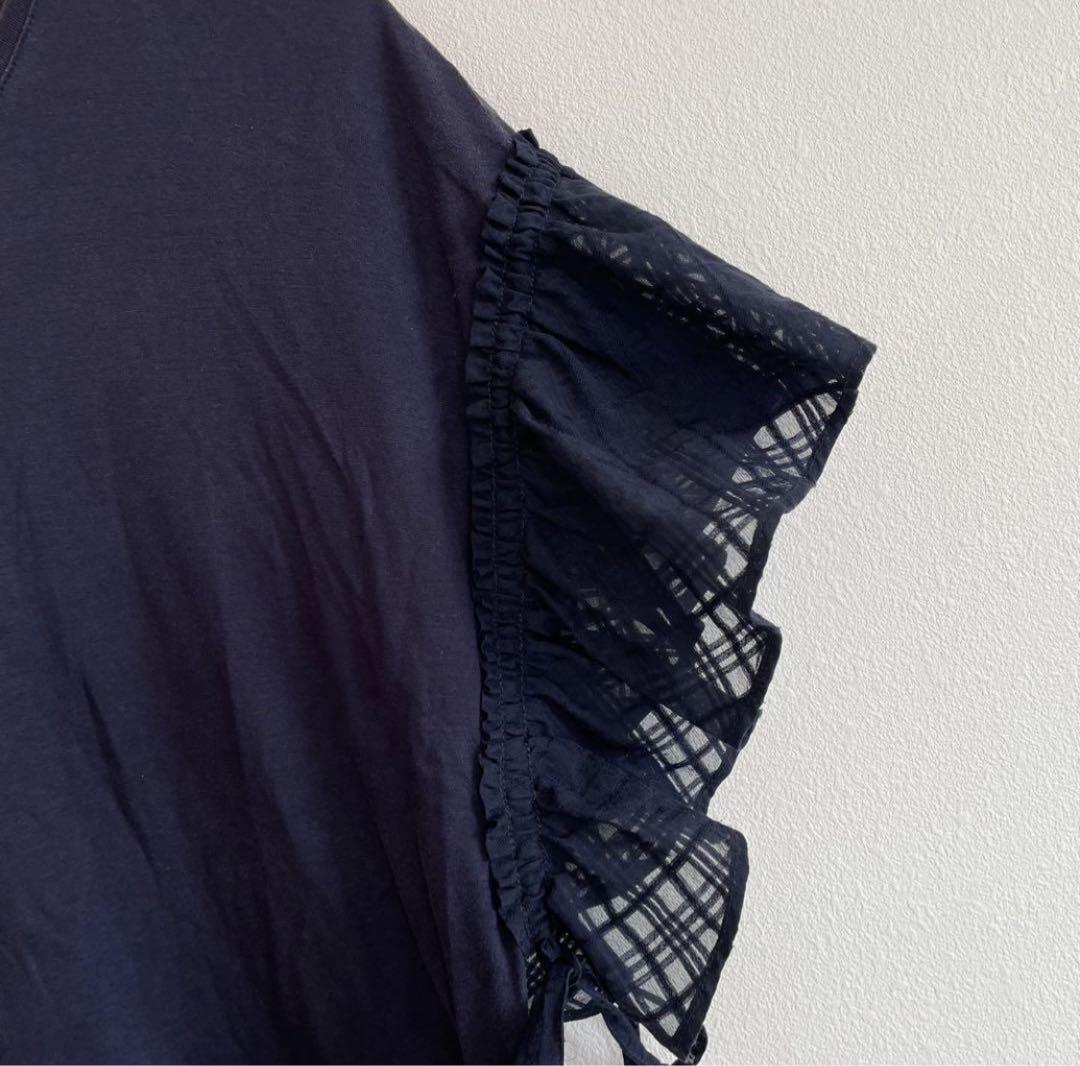 BLUE LABEL CRESTBRIDGE ネイビー フリル袖 Tシャツ 38 - メルカリ