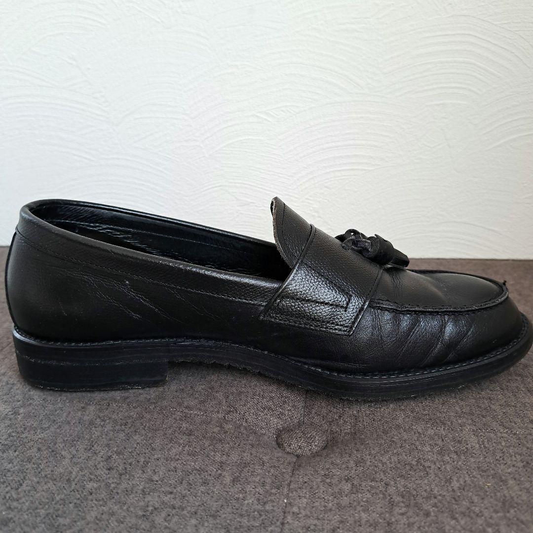 【Kenford】黒 レザー ローファー タッセル 26cm