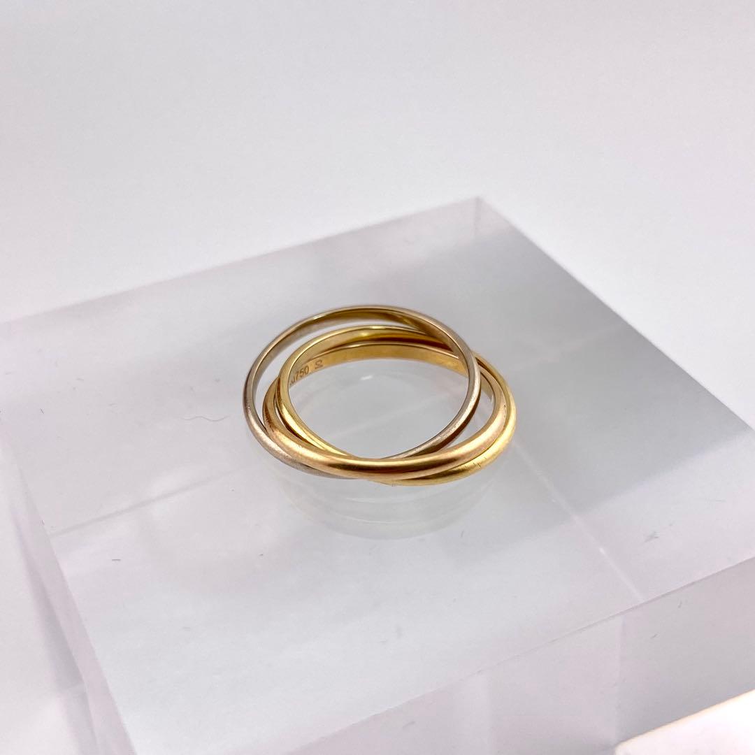 【美品】Cartier カルティエ トリニティ リング SM Au750 約8号 【美品】Cartier カルティエ トリニティ リング SM Au750 約8号