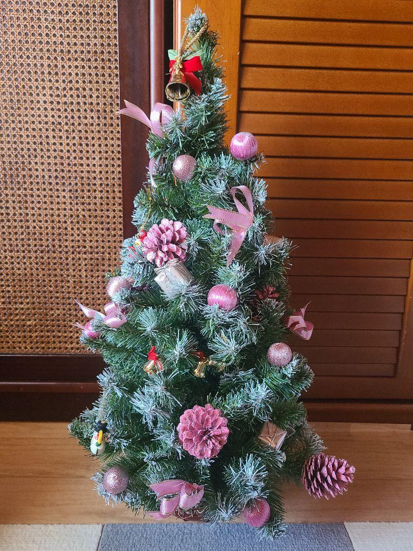 匿名配送 クリスマスツリー60cm ピンクカラーオーナメント飾り付き