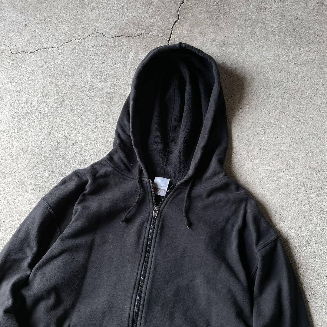 希少 黒入荷！ ワンポイント NIKE OLD 00s スウォッシュ ブラック ジップパーカー トップス