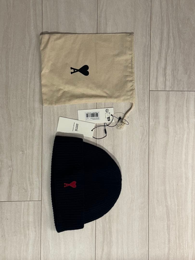 amiparis AmiParis アミパリ ネイビー ニット帽AMI PARIS