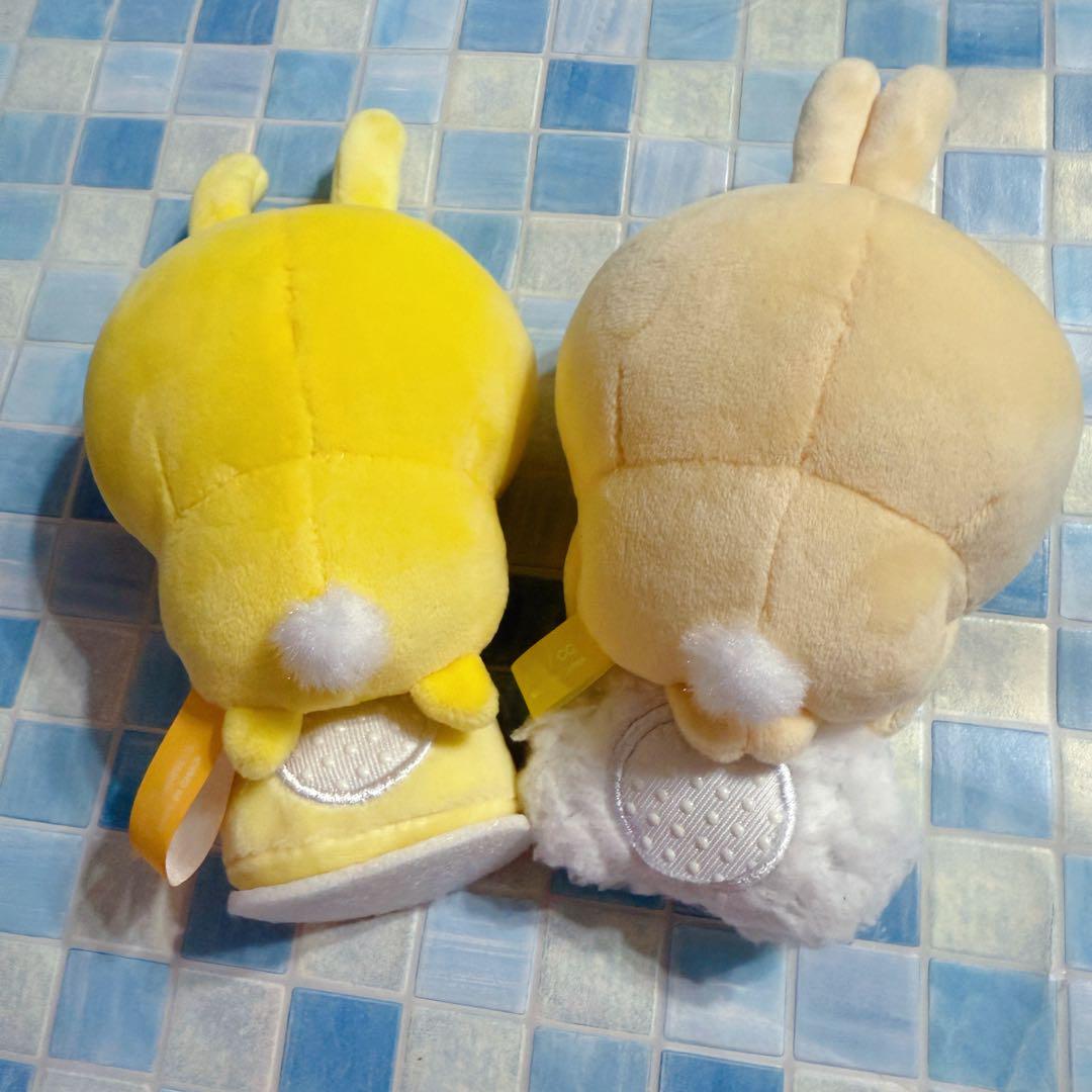 デスクトップから見守るひっかけぬいぐるみ うさぎ プリン　おにぎり　2点セット