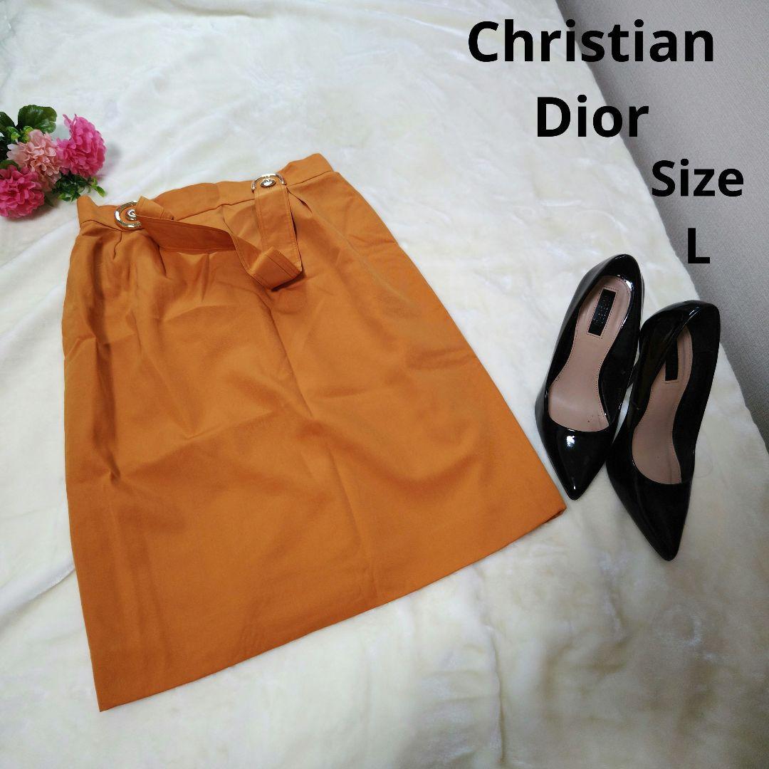 買いファッション 【オシャレ☆Christian Dior】オレンジスカート　金具つき　サイズL