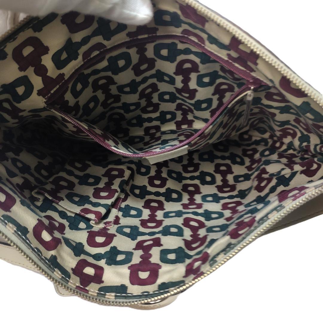 GUCCI グッチ シマ レザー アビー GG柄 ショルダー バッグ 白 総柄