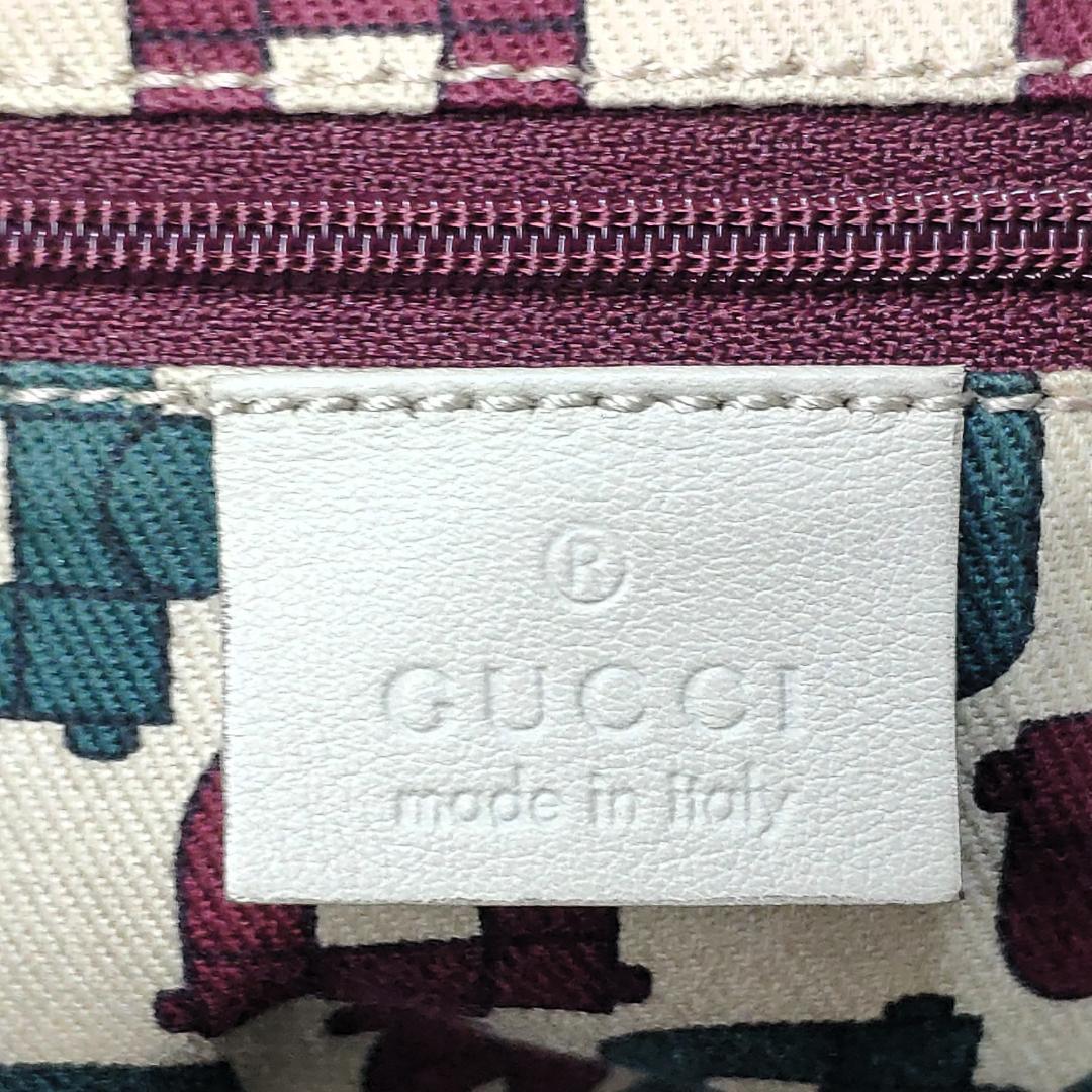 GUCCI グッチ シマ レザー アビー GG柄 ショルダー バッグ 白 総柄