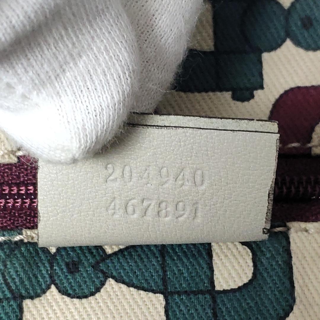 GUCCI グッチ シマ レザー アビー GG柄 ショルダー バッグ 白 総柄