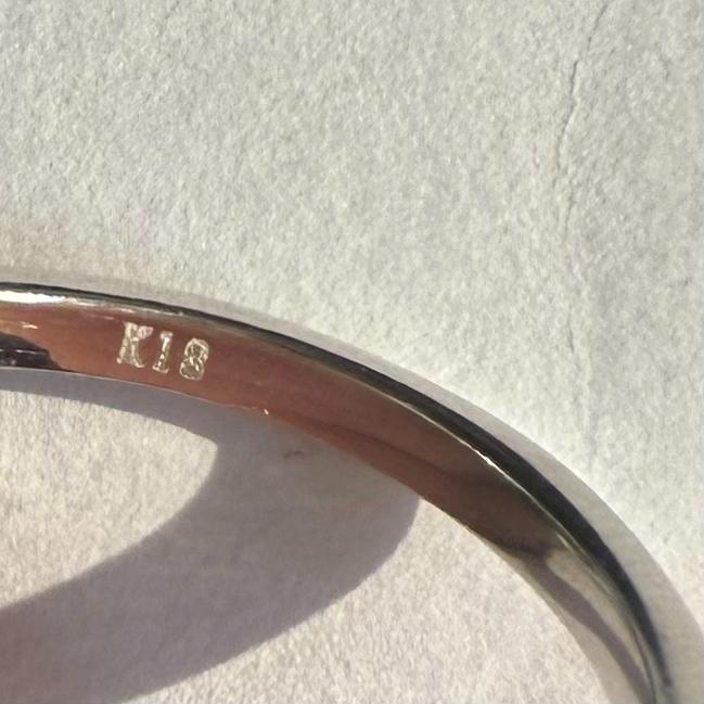 K18 天然 0.5 カラット ダイヤモンド リング、サイズ 13