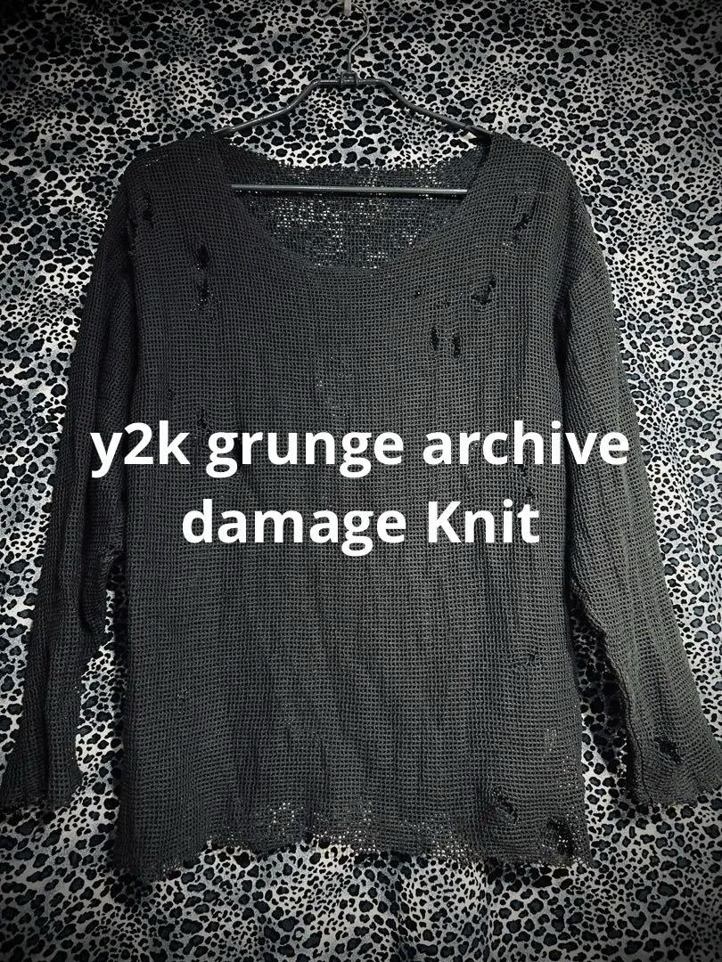 y2k grunge opium archive ダメージ メッシュニット 平成