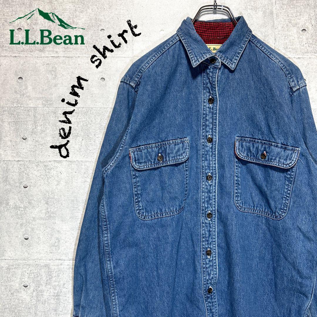 楽天 L.L.Beanエルエルビーン70s〜80s古着デニムシャツ裏地チェック トップス