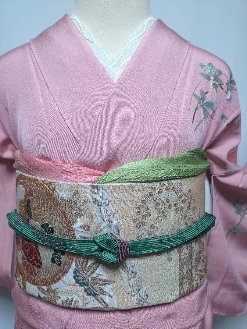 仕付け糸付き未着用☆訪問着４点セット《暈し染め•金彩枝花文様》