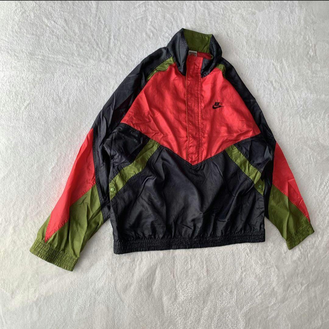 希少 80-90s NIKE ナイロン ジャケット アノラック 刺繍 銀タグ