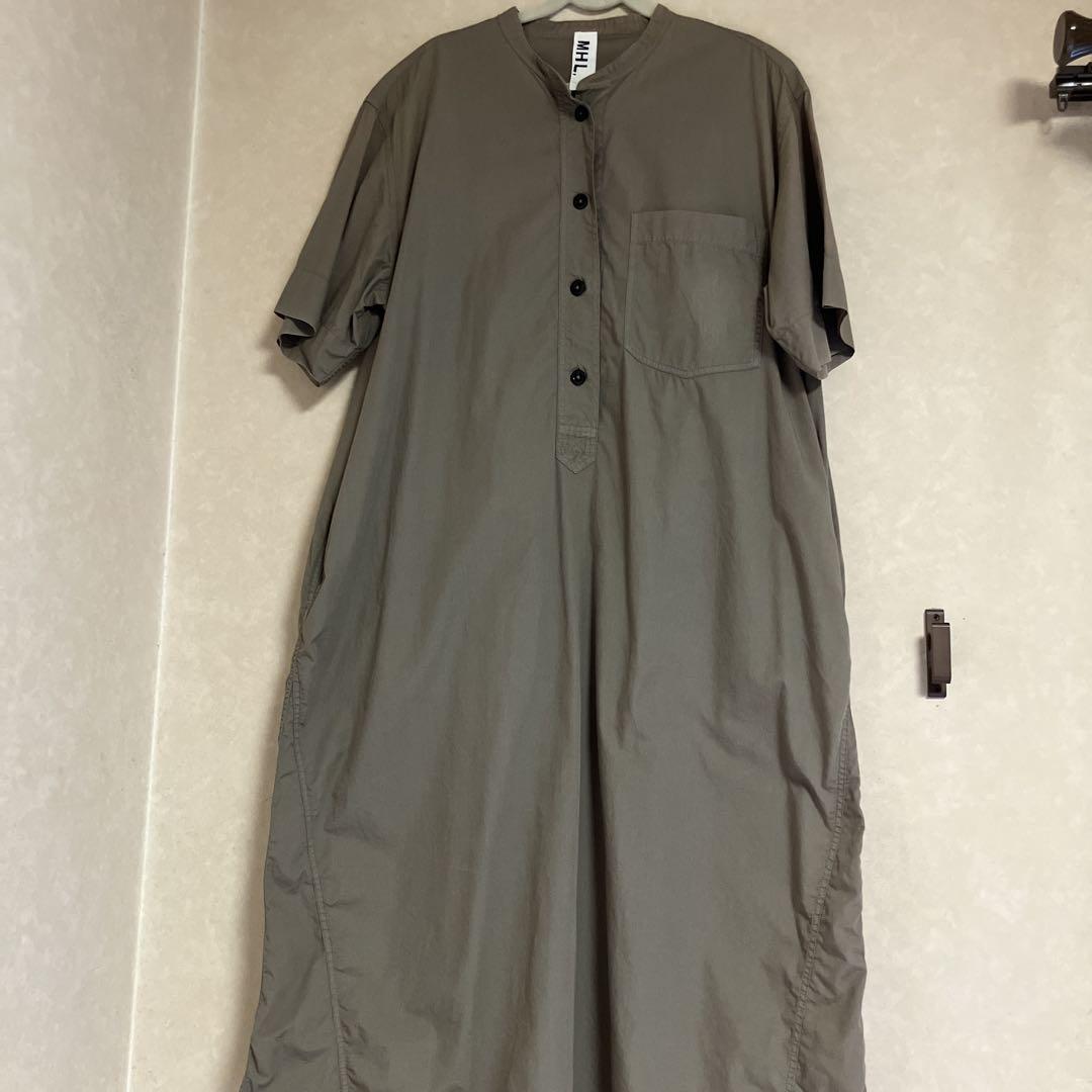 MHLカーキワンピース MHL. カーキ 半袖シャツワンピース - メルカリ