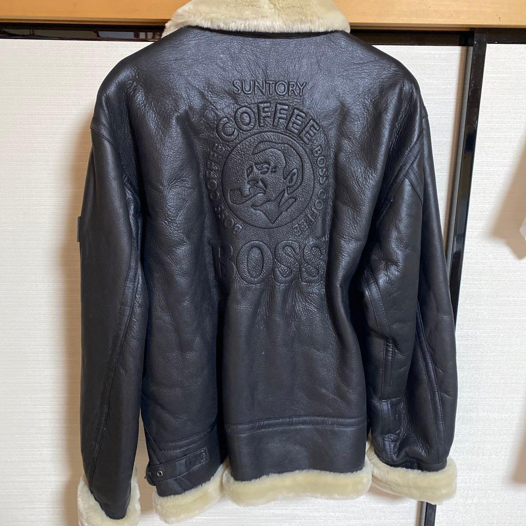 今季ブランド BOSS ボスジャン 本革 牛革 ムートン フライトジャケット