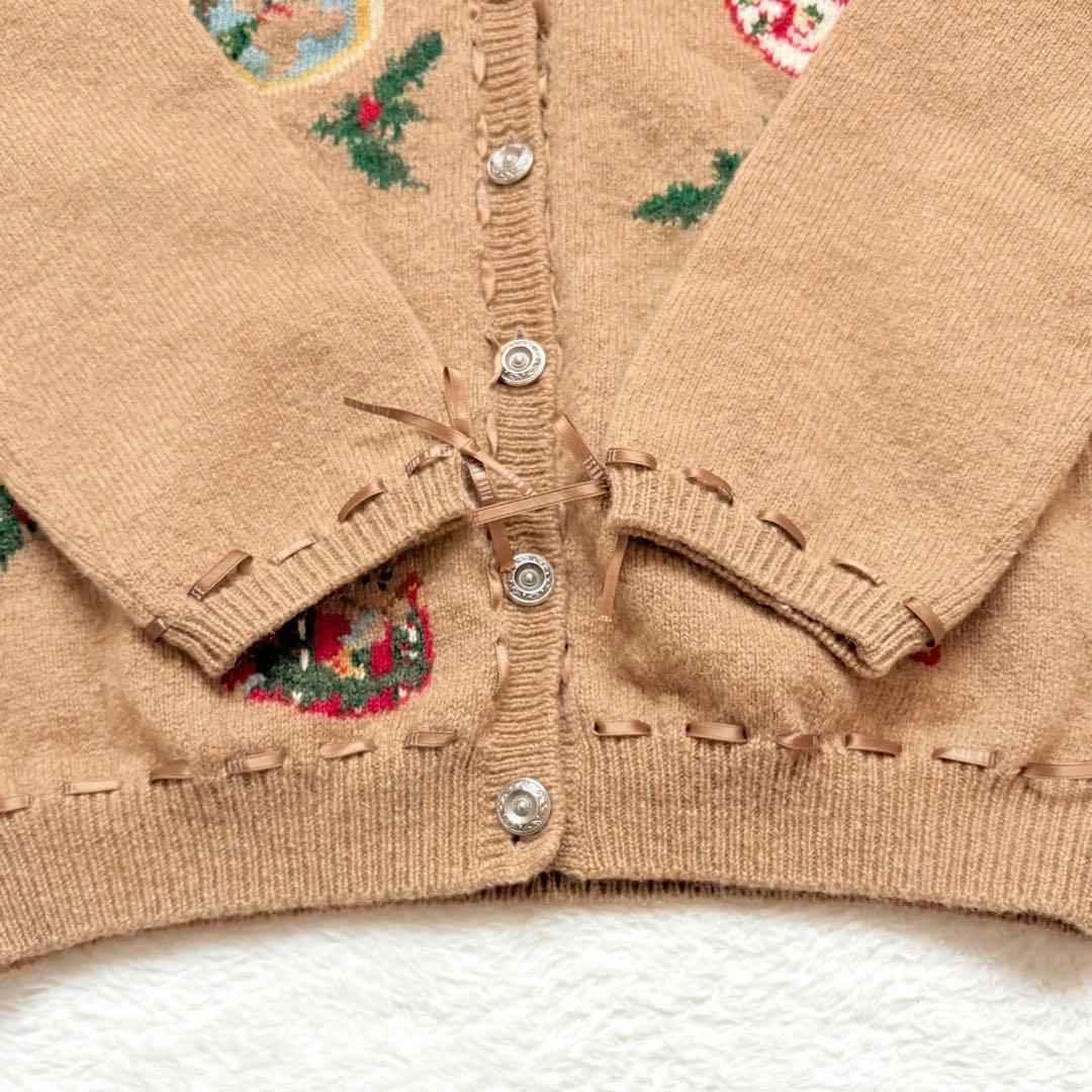 【希少】PINK HOUSE ピンクハウス クリスマス カーディガン 刺繍リボン 【希少】PINK HOUSE ピンクハウス クリスマス カーディガン 刺繍リボン