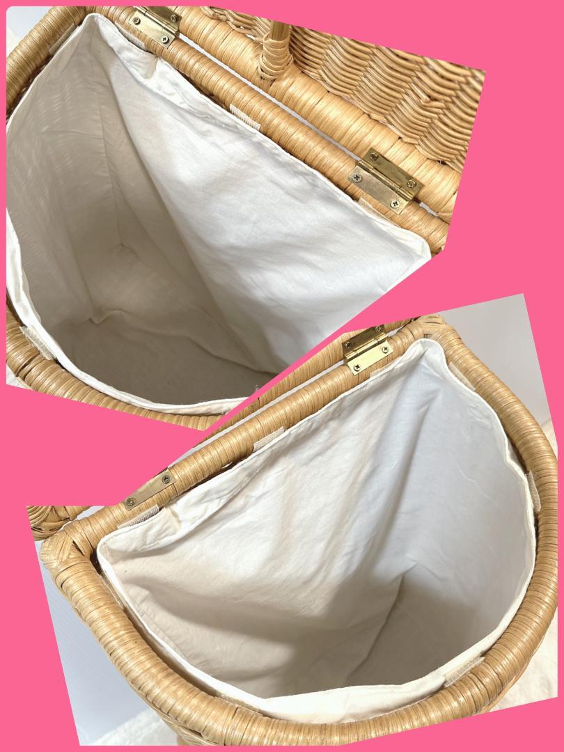 ⭐️美品に近い⭐️ 籐 ラタン ショッピングカート インテリア かご バスケット