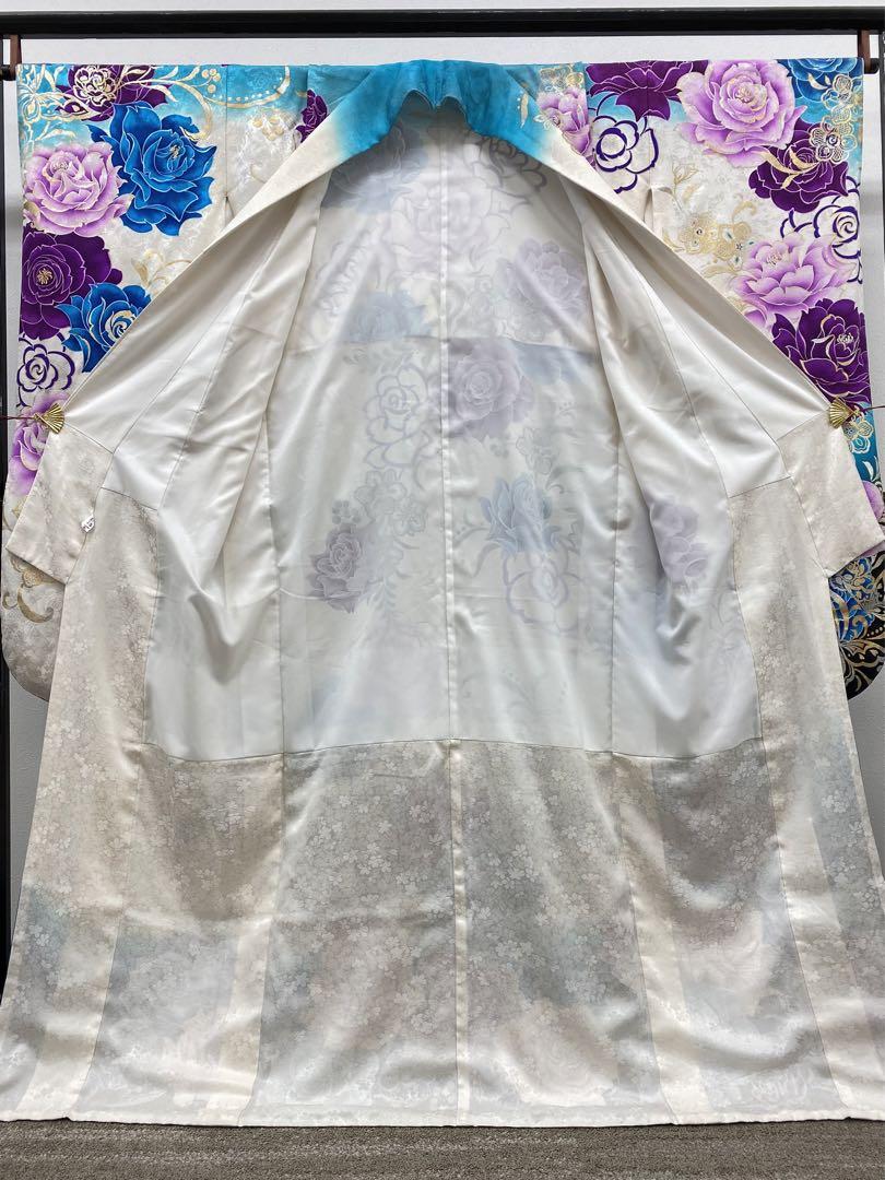激安超安値 振袖 豪華 撥水加工済 身丈167cm 紋意匠 グリッター 金彩 着物・浴衣