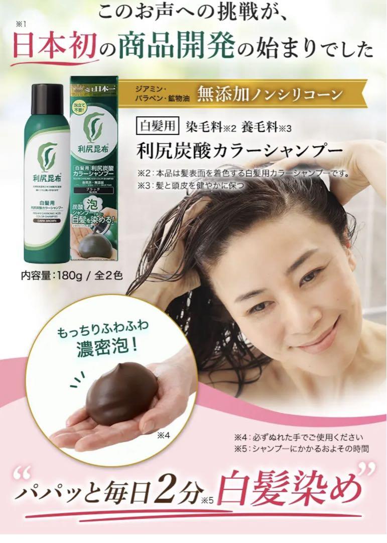 Sastty 利尻 炭酸カラーシャンプー ダークブラウン 180g×３本セット