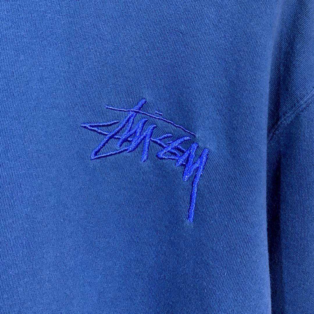 STUSSY パーカー ◎ストックロゴ デカロゴ 刺繍 ワントーン