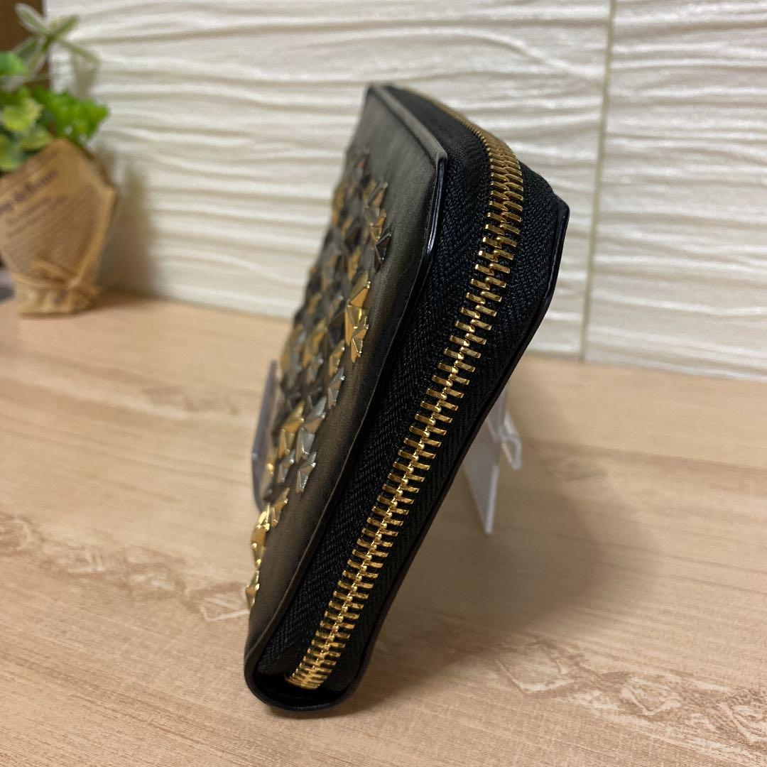 JIMMY CHOO 黒 スター スタッズ 長財布 ユニセックス
