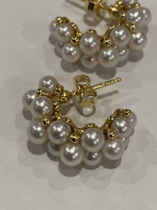 刻印あり K18 アメリカンピアス あこや あこや真珠 パール