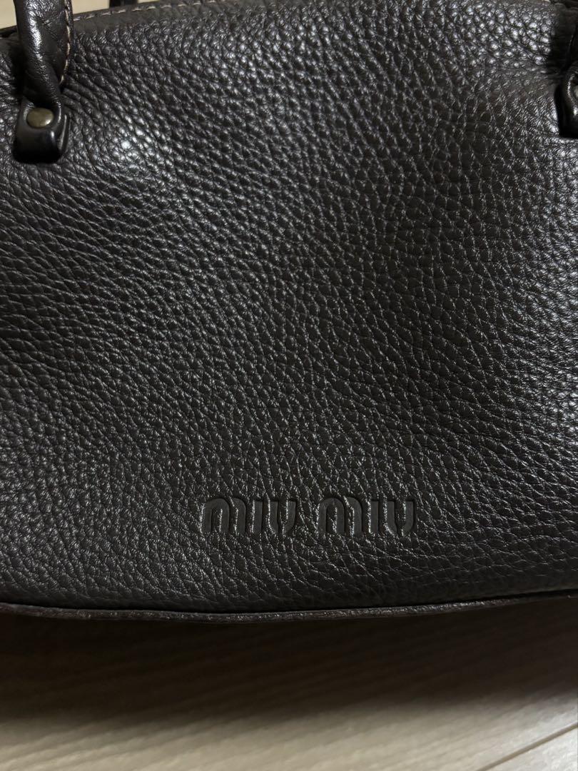 バッグ miumiu 90s Archive Leather Logo Shoulder