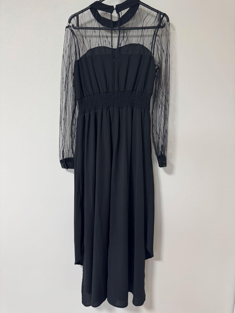黒 ドレス レディース My shawty layla daybdress layla day dress✔︎ . 透け感のあるチュール素材をドッキング