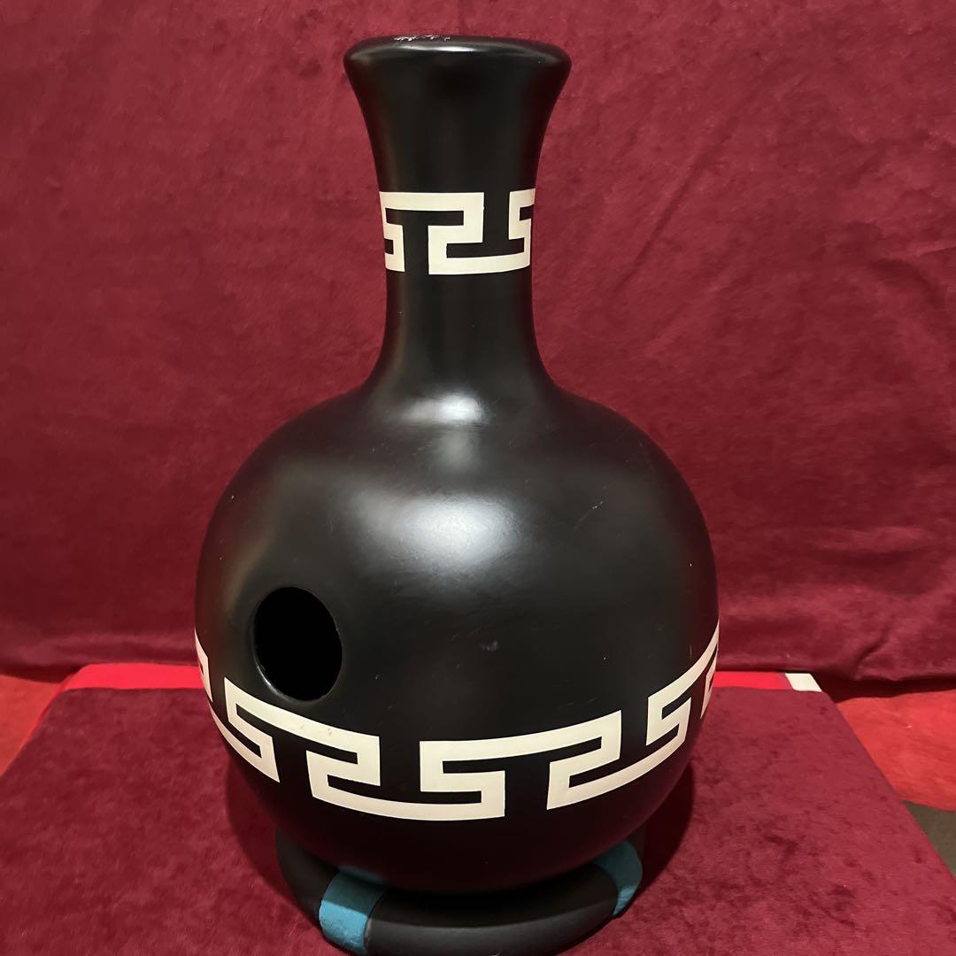 ■黒い合成樹脂製●ウドゥドラム？■ギリシャ模様？の打楽器