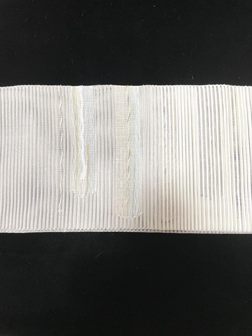 正絹 絽 横段模様 名古屋帯の作り帯 正絹 絽 横段模様 名古屋帯の作り帯