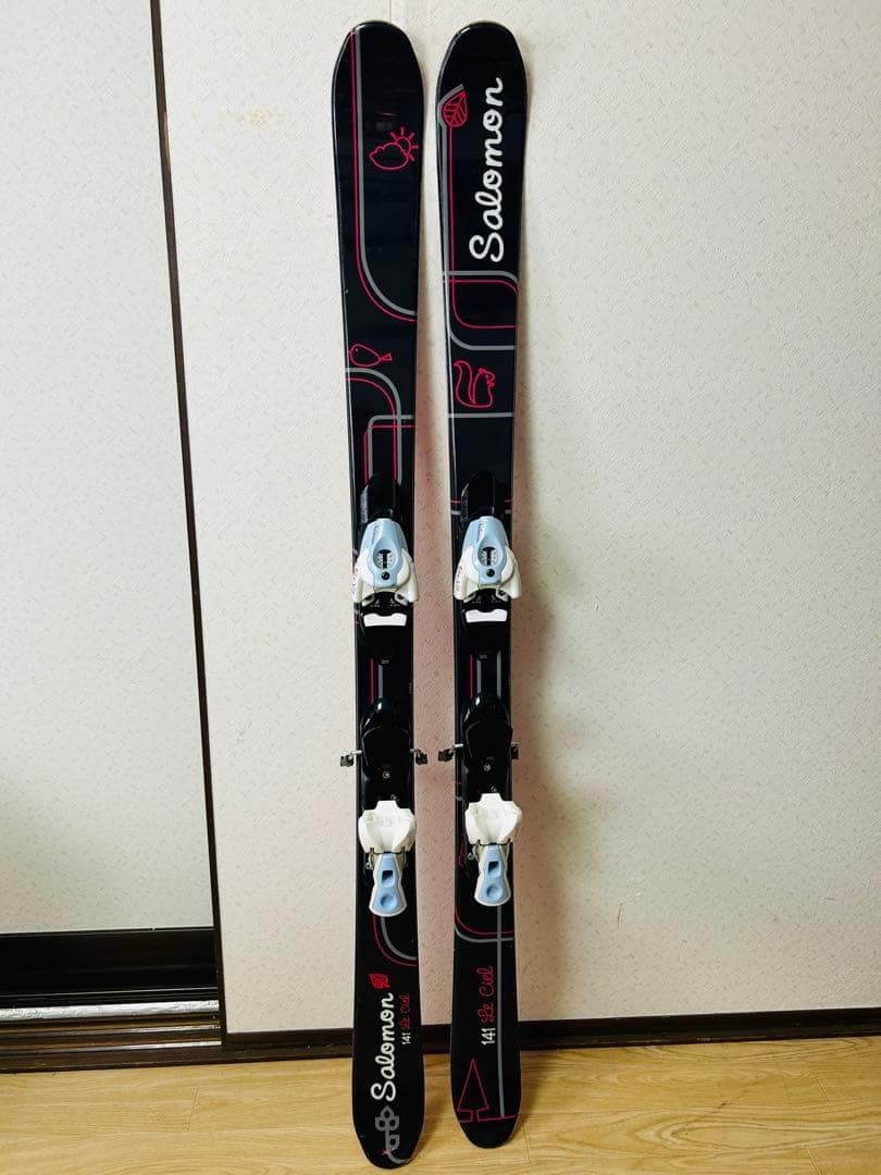 サロモン Le Ciel 141cm スキー板 ビンディング ストック セット