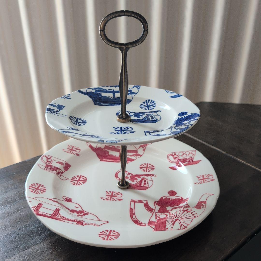 BURLEIGH PICTORIAL BRITAIN ケーキスタンド