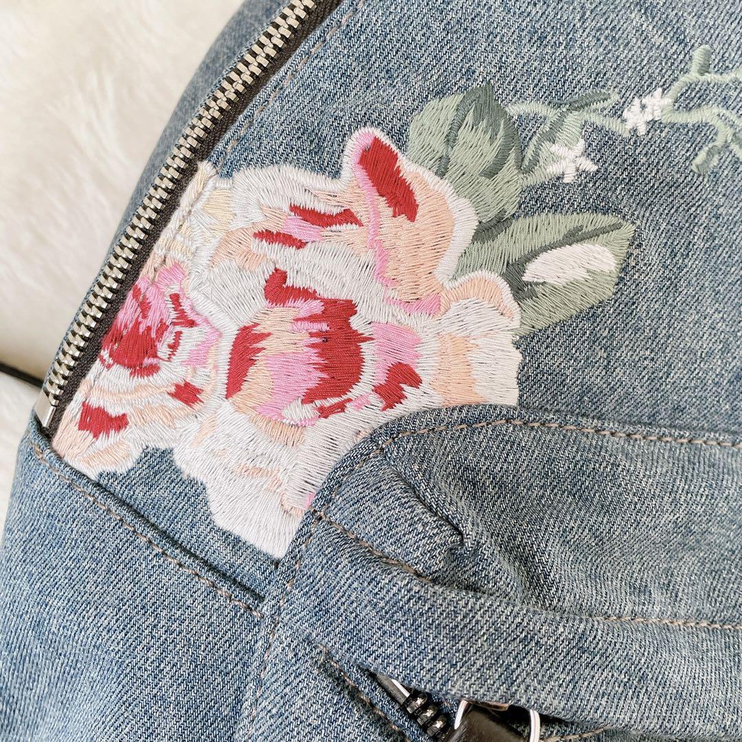 専用【美品】DIESEL ディーゼル 花柄 刺繍 デニム リュック