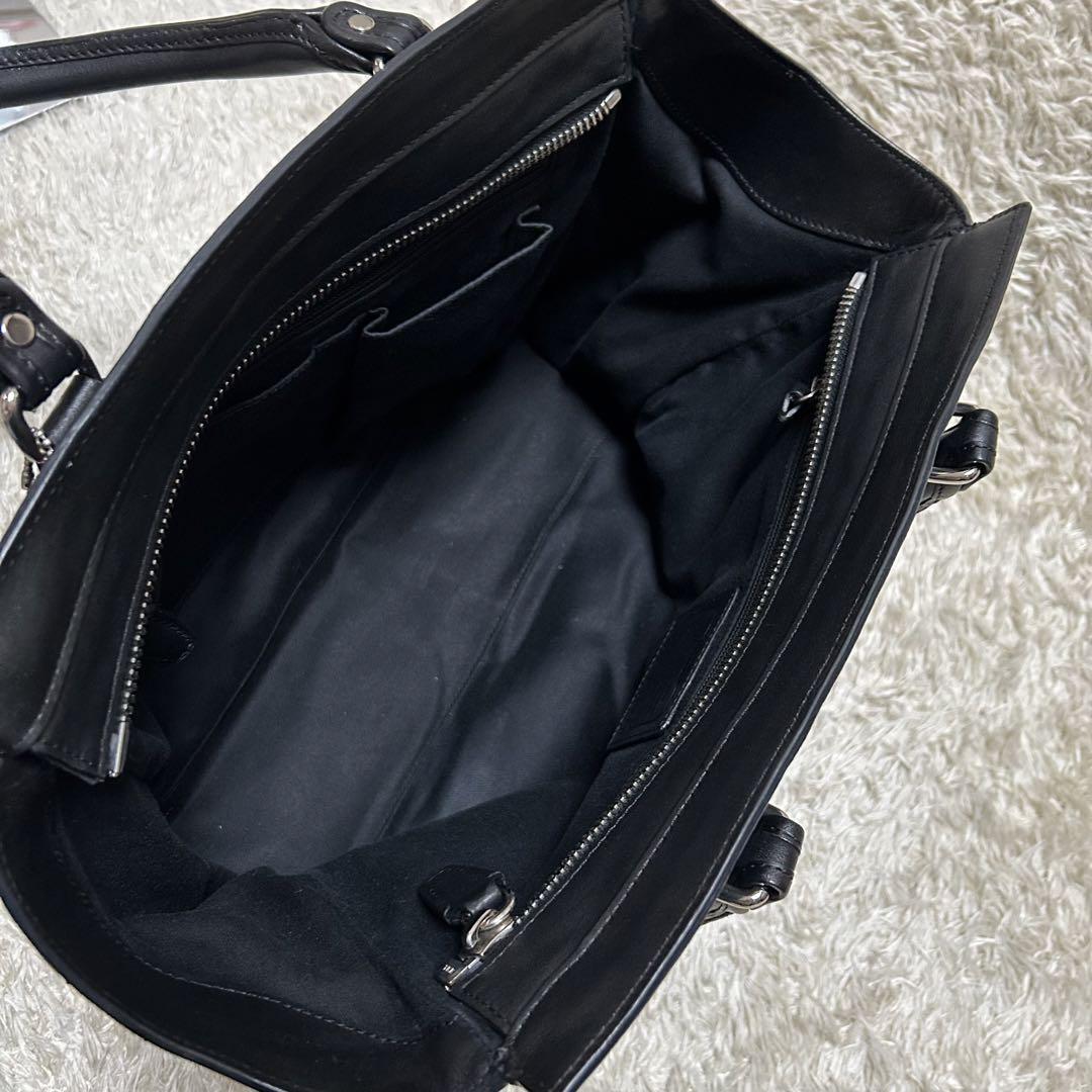 美品✨　コーチ　トートバック　レザー　ブラック　A4 ビジネスバッグ　19890 COACH コーチ トートバッグ ビジネスバッグ レザー 黒 A4 男女兼用