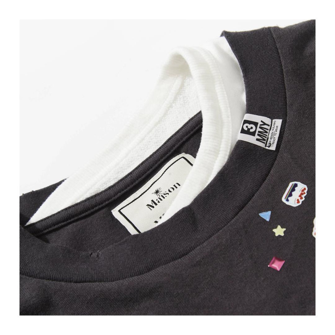 MIHARA YASUHIRO レイヤード風ダメージ加工プリントTシャツ MMY