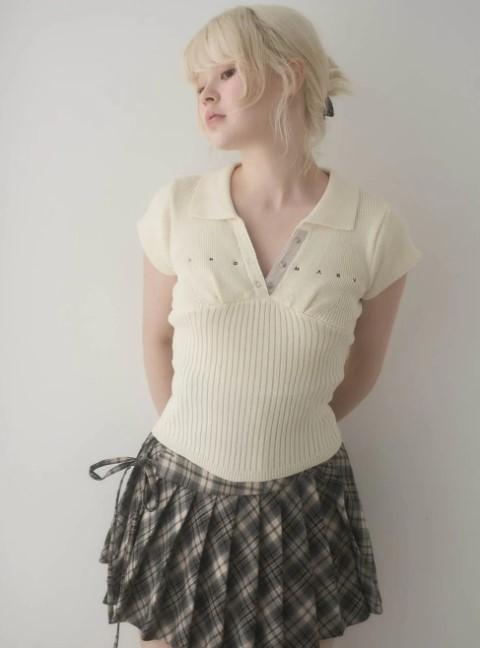 ANDMARY AM1366 Lindsay logo tops ivory
