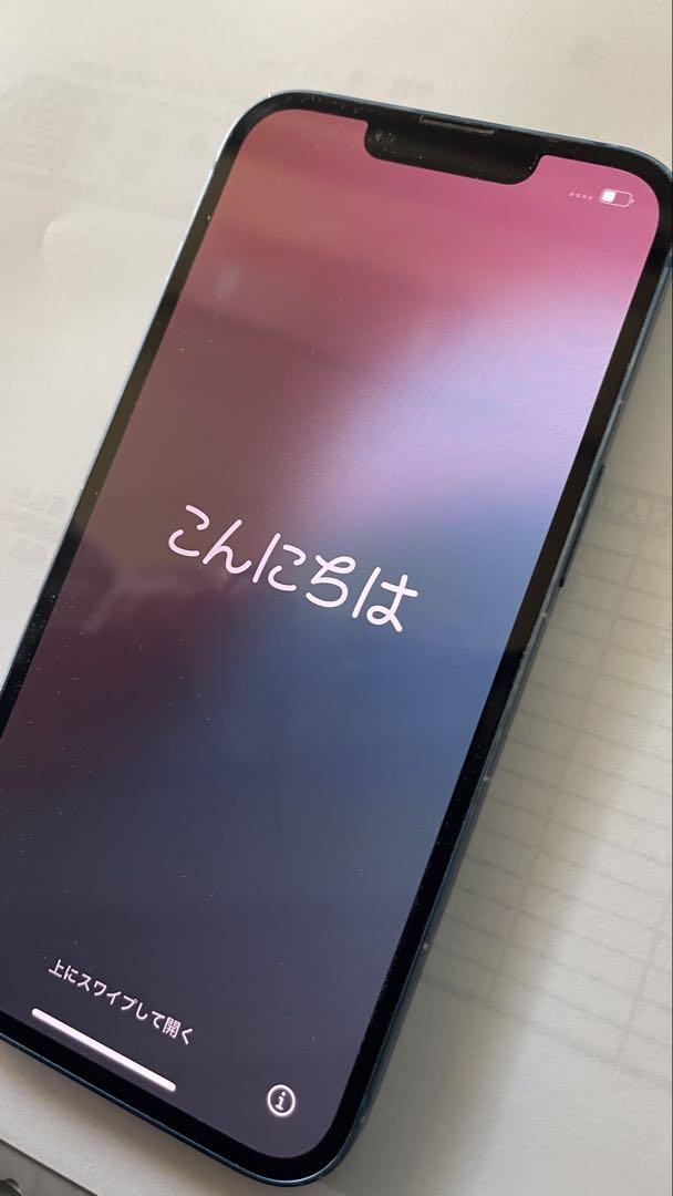 Apple iPhone 13 本体 青　カメラレンズ一部破損