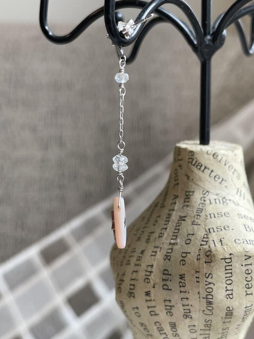 半額 50％OFFの通販 StarJewelry K18ホワイトゴールドピアス マザーオブパール アクセサリー