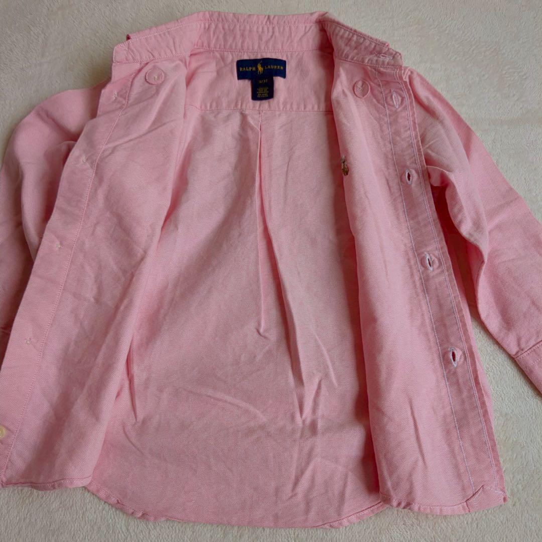 ラルフローレン 長袖シャツ トップス　麻100% ピンク　ポニー刺繍　ポニーロゴ POLO RALPH LAUREN ラルフローレン シャツ ポニー刺繍 長袖